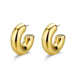 Pendientes de acero 316 chapado 18 kt aro de 10 x 