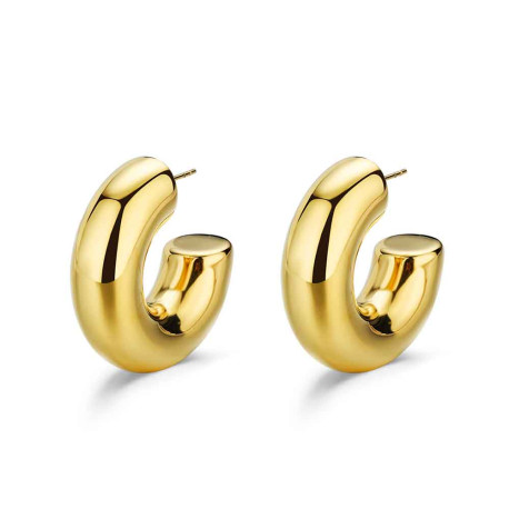 Pendientes de acero 316 chapado 18 kt aro de 10 x 