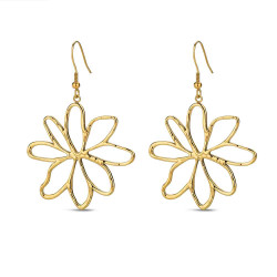 Pendientes de acero 316 chapado 18 kt flor de 63 