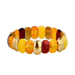 Pulsera de acero 316 chapado 18 kt con piedras
