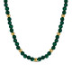 Collar de acero 316 chapado 18 kt con malaquita wa