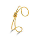 Brazalete de acero 316 chapado 18 kt nudo de 56 x 