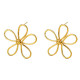 Pendientes de acero 316 chapado 18 kt flor de 40 m