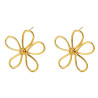 Pendientes de acero 316 chapado 18 kt flor de 40 m