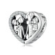 abalorio de plata corazon familia