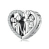 abalorio de plata corazon familia