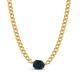 Collar de acero 316 chapado oro 18 kt barbado