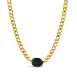 Collar de acero 316 chapado oro 18 kt barbado