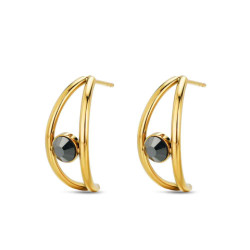 PENDIENTE ACERO 316 CHAPADO ORO 18 KT ARO DOBLE