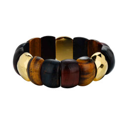 Pulsera de acero chapado con piedras semipreciosas
