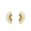 PENDIENTES ACERO 316 CHAPADO ORO 18 KT ABANICO ROC