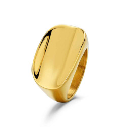 ANILLO DE ACERO 316 CHAPADO ORO 18 KT TIPO SELLO