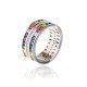 SORTIJA DE PLATA RODIADA CON PIEDRAS COLORES