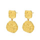 Pendientes de acero 316 chapado 18 kt discos 