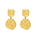 Pendientes de acero 316 chapado 18 kt discos 