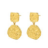 Pendientes de acero 316 chapado 18 kt discos 
