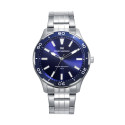 Reloj caja de acero con bisel azul 10 atm y brazal