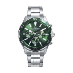 Reloj caja de acero con bisel verde 10 atm y braza