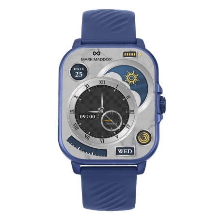 Reloj Smart de policarbonato con correa azul 