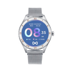 Reloj Smart de metal plateado con malla milanesa