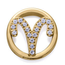 Motivo Horóscopo Aries de mujer acero Ip dorado 