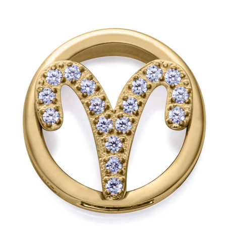 Motivo Horóscopo Aries de mujer acero Ip dorado 