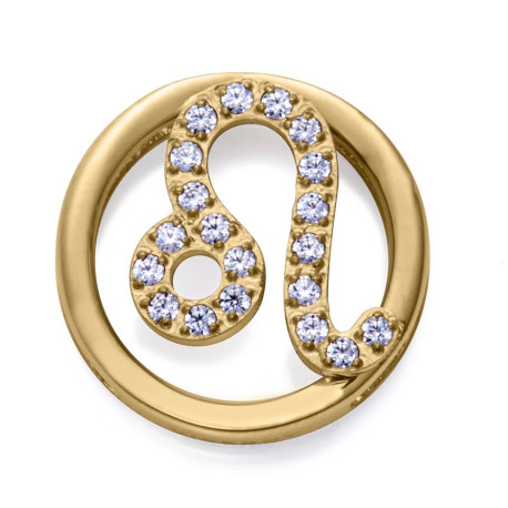 Motivo Horóscopo Leo de mujer acero Ip dorado con 