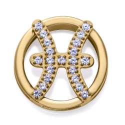 Motivo Horóscopo Piscis de mujer acero Ip dorado 