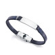 Pulsera Next de acero y cuero color azul