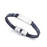 Pulsera Next de acero y cuero color azul