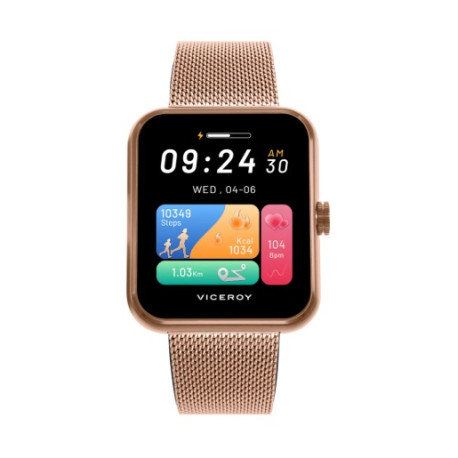 Reloj Smart de alumino con malla milanesa de acero