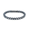 pulsera de acero de 6mm combinado con hilo azul 