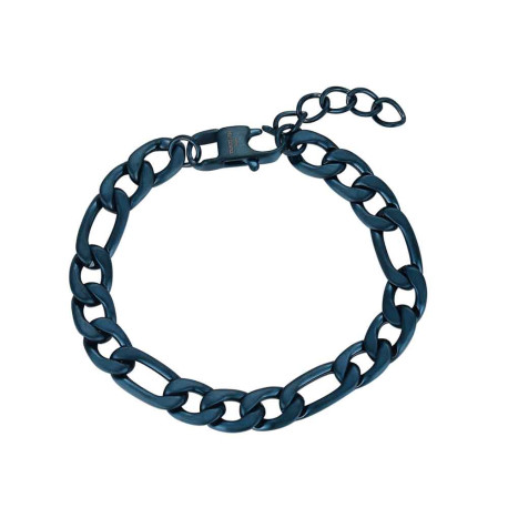 pulsera de acero azul mate barbada 3x1