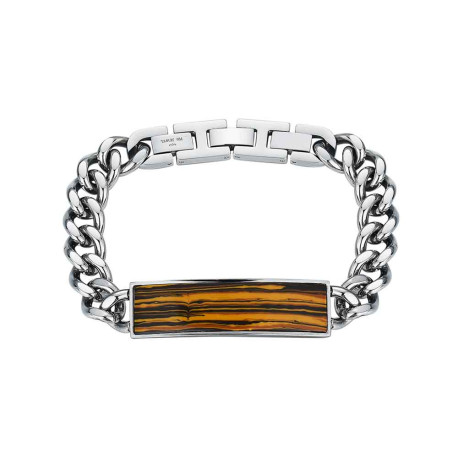 pulsera de acero barbada de 10mm ojo de tigre