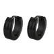 pendiente de acero negro rayado aro de 14x4mm