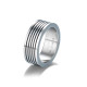 anillo decaballero de acero rayado 8 mm 