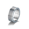anillo decaballero de acero rayado 8 mm 