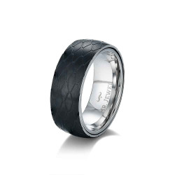 anillo de acero negro mate serpeiente antiestres 8