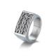 sello de acero rectangular espiga doble 21x11 mm
