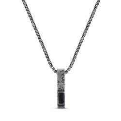 cadena de acero con colgante de 35x7 mm piedra