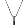 cadena de acero con colgante de 35x7 mm piedra