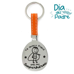 LLAVERO HAPPY DE ACERO OVAL TE QUIERO PAPA 