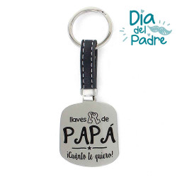 LLAVERO HAPPY DE ACERO RECTANGULAR LLAVES DE PAPÁ