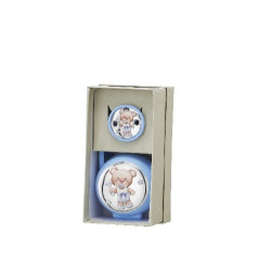 SET PINZA + CHUPETERO OSO SONAJERO CELESTE