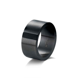 anillo de acero liso negro 