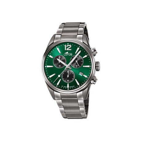 Reloj Lotus Chrono Gris y Verde Cronógafo Hombre 1
