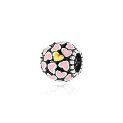 Abalorio Plata Corazones Esmalte