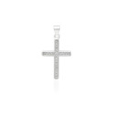 Colgante de cruz de plata de ley rodiada circonita