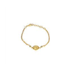 Pulsera Plata Chapada Angel con perlas