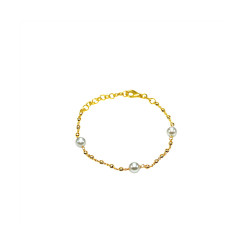 Pulsera Plata Chapada Perlas